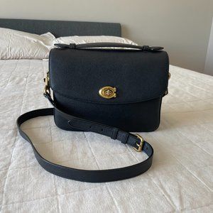Coach Cassie Black Leather Crossbody Bag Top Handle